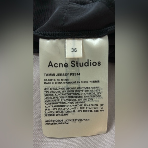 💙Acne Studios Tammi Jersey Asymmetrical Draped Dress - Picture 7 of 9